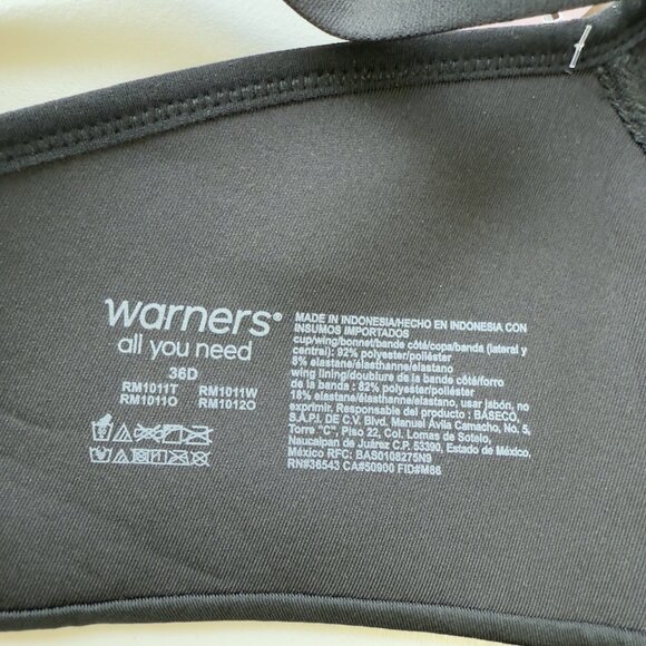 Warners All You Need Allover Smoothing Convertible Wireless Bra Black Sz 36D NWT - Picture 6 of 6